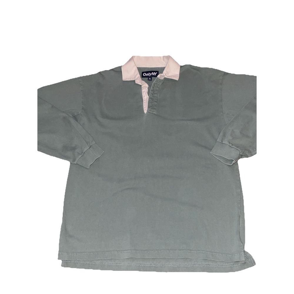 Only NY Men's Xl Rugby Shirt Made in Canada Green Gorpcore